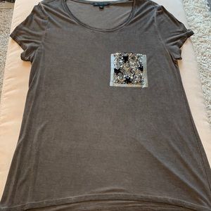 INC GREY TEE WITH SEQUINED POCKET! So different and cute! ⭐️⭐️⭐️